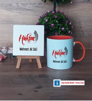 Hakim Dekoratif Taş, Kupa Bardak Kırmızı Hediye (Model 12)