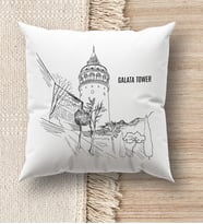 BK Gift İstanbul Tasarımlı Beyaz Kırlent Yastık, Ev Hediyesi, Ev Dekorasyonu, Dekoratif Hediye (Model 10)