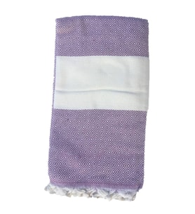 Peştemal Banyo Havlusu , Plaj Havlusu %100 Cotton 100x180 cm Çift Yüz  ** (Balıkçı Sırtı / Diomand  Desenli)** (Mor)
