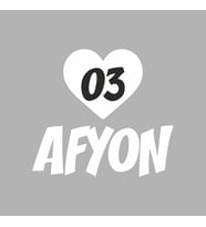 Kalpli 03 Afyon Araba Sticker siyah 20x15 CM (Beyaz)