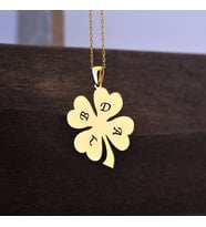 kişiye özel yonca harf kolye (Gold)