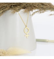 Kadın Simgesi Gümüş Kolye - Renk: Gold (Gümüş)