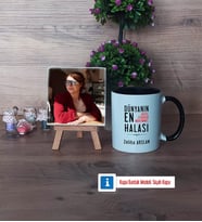 Halaya Hediye Fotoğraflı Dekoratif Taş, Kupa Bardak Beyaz Hediye (Model 11)