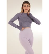Miofit Uzun Kollu Kadın SporTişört (Mor)