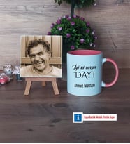 Dayıya Hediye Fotoğraflı Dekoratif Taş, Kupa Bardak Beyaz Hediye (Model 6)