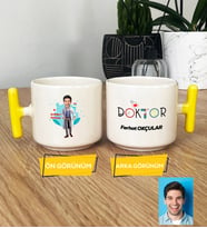 Doktor Hediye T Kupa Bardak Erkek Doktora Tıp Bayramı Hediyesi (Sarı)