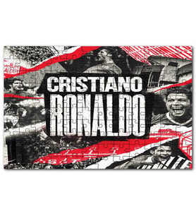 Cakapuzzle Cristiano Ronaldo Büyük Yazı ve Kompozisyon Puzzle Yapboz MDF (Ahşap) (1000 Parça)