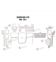 Meriç® Peugeot Karsan J10 Ön Torpido Kaplama Maun 31 Parça 2010-› (Alüminyum)