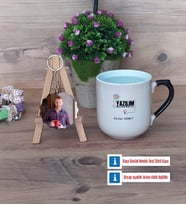 Yazılım Mühendisi Kupa Bardak Beyaz ve Fotoğraflı Ahşap Anahtarlık Hediye (Model 10)