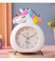 Dekoratif Masa Üstü Unicorn Çalar Saat (Beyaz)