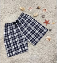 %100 Pamuk Kadın Yüksek Bel Dört Mevsim Şort Pijama  (Siyah Beyaz)