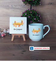 Arkeolog Dekoratif Taş, Kupa Bardak Kırmızı Hediye (Model 4)