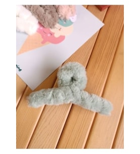 Peluş Fiyonk Figürlü 11 cm Mandal Toka (Yeşil)
