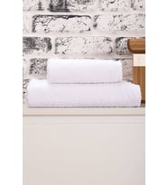2 Parça Kadın / Erkek Banyo Duş Hamam Havlu Seti 90x150 Cm %100 Pamuklu (Beyaz)