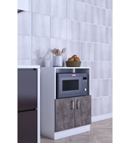 Makro Dolap Çok Amaçlı Mikrodalga Fırın Dolabı mdf (Beyaz - Antrasit)