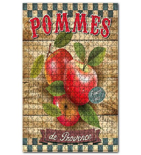 Cakapuzzle Dalında Koparılmış Elma Afişi Görseli, Puzzle Yapboz MDF (Ahşap) (500 Parça)