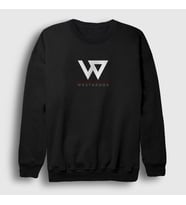 Presmono Unisex Beyaz Logo Russell Westbrook Sweatshirt 368881tt (Siyah)
