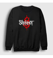 Presmono Unisex Beyaz Logo Slipknot Sweatshirt 112721tt (Siyah)