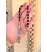 Sürmeli Toz Pres Zaza Tesbih (Beyaz-Kırmızı) (Beyaz - Kırmızı)
