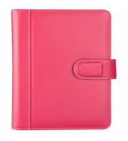Organizer Ajanda Kılıflı A5 4 Halkalı 15x21 4 Delikli Tarihli Çizgili Blok Rainbow Vegan 19,5x23 cm (Fuşya)