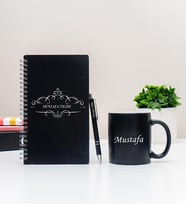 Kişiye Özel Pastel Renkli Ahşap Defter Kalem Kupa Seti 4 (Model 5)