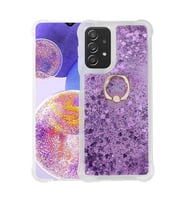 Galaxy A23 Kılıf Zore Milce Simli Pullu Yüzüklü Kılıf (Mor)
