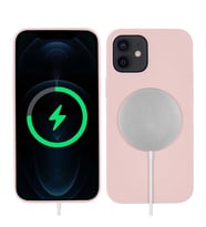 Apple iPhone 12 Mini Kılıf Zore Silksafe Wireless Kılıf (Pembe)