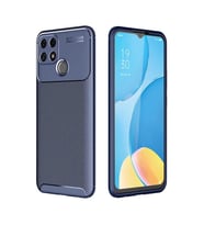 Oppo A15S Kılıf Zore Negro Karbon Tasarım Silikon Kılıf (Lacivert)