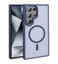 Galaxy S25 Ultra Kılıf Magsafe Şarj Özellikli Mat Arka Yüzey Zore Sio Kapak (Lacivert)