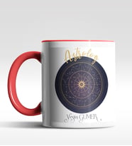 Kişiye Özel Astrolog Tasarımlı Siyah Kupa (Kırmızı-Beyaz)