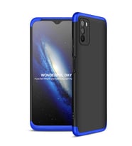 Xiaomi Poco M3 Kılıf Zore Ays Full Koruma Kılıf (Siyah-Mavi)