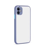 Apple iPhone 12 Mini Kılıf Zore Hux Düğme ve Kapak Zıt Renk Kılıf (Mor)