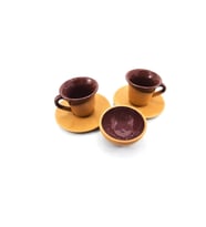 Toprak Kahve Fincanı 3 lü Set (Kahverengi)