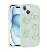 iPhone 14 Plus Kılıf Kabartma Figürlü Parlak Toys Silikon Kılıf (Açık Yeşil)