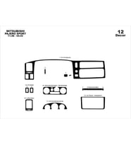 Meriç® Mitsubishi Pajero Sport Ön Torpido Kaplama Maun 12 P. 1998-2002 (Piano Black)