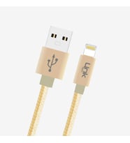 K544 Güvenli 30cm Metal Kafa iPhone Şarj Kablosu (Altın)