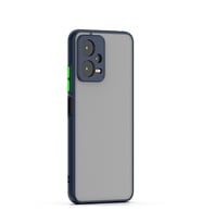 Xiaomi Redmi Note 12 5G Kılıf Zore Hux Düğme ve Kapak Zıt Renk Kılıf (Lacivert)