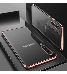 Galaxy A30S Kılıf Zore Dört Köşeli Lazer Silikon Kılıf (Rose)