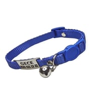 Güvenlik Kilitli isimli Kedi Tasması, isimlikli Kedi Tasması, Kedi Künyesi, Safety Click tasma (Mavi)