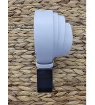 Hakiki Deri Deliksiz Mandallı Mekanizmalı Erkek Kemer İsme Özel çakmak hediyeli (Beyaz)