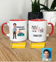 Kişiye Özel Karikatürlü Paramedik Hediye Kupa Bardak Erkek Paramediğe Tıp Bayramı Hediyesi (Pembe)