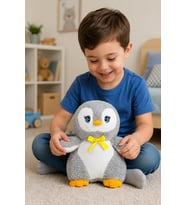 Pababo 50 cm Pelüş Sevimli Penguen (Gri)