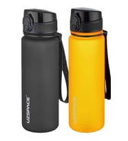 Uzspace 2'li Tritan Matara Seti 500 ml 14 Farklı Renk Seçeneği FiftyFifty (Siyah - Turuncu)