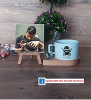 Erkek Kuaförü Fotoğraflı Dekoratif Taş, Kupa Bardak Beyaz Hediye (Model 8)