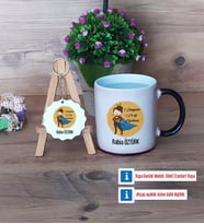Öğretmenler Günü Hediyesi Kupa Bardak Kırmızı ve Ahşap Anahtarlık Hediye (Model 8)