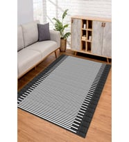 Dijital Kaymaz Taban Yıkanabilir Renkli Salon Halısı Mutfak Halısı Yolluk ND-SD-316 (Siyah)
