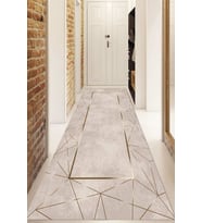 Dijital Baskılı Kaymaz Taban Yıkanabilir Modern Yolluk Ve Koridor Halısı NDU-HY-1060 (Krem)