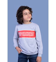 Toontoy Erkek Çocuk Baskılı Sweatshirt ( Gri-Melanj)