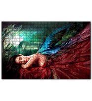 Cakapuzzle Saten Elbiseli Fantastik Kadın ve Kanatları  Puzzle Yapboz MDF (Ahşap) (1000 Parça)