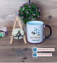 Adalet Öğretmeni Kupa Bardak Beyaz ve Fotoğraflı Ahşap Anahtarlık Hediye (Model 9)